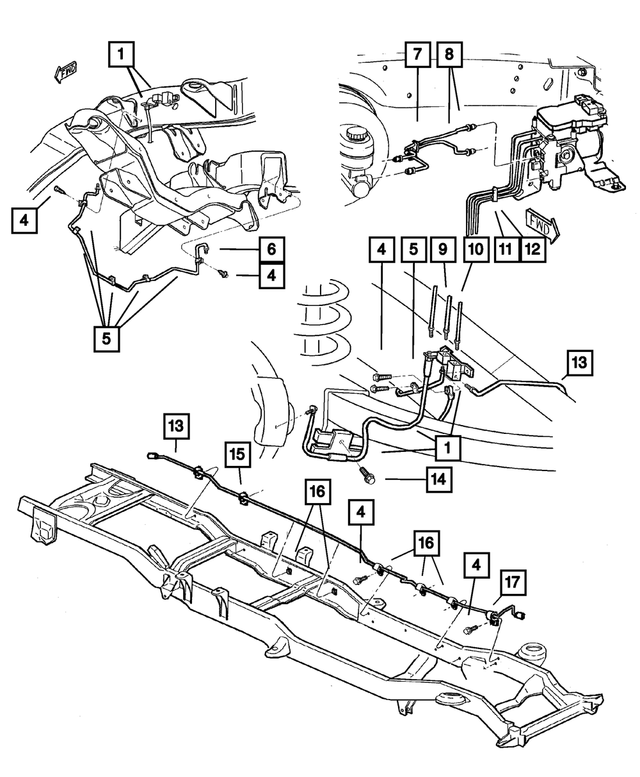 52009845AB - Service Brakes: Brake Hose, Right for Mopar Image image