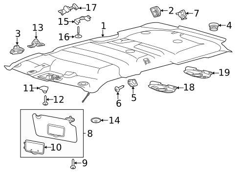 Interior Trim - Roof for 2017 Ford Police Interceptor Utility #0
