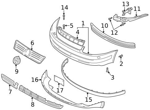 Bumper & Components - Front for 2000 Volkswagen Passat #0