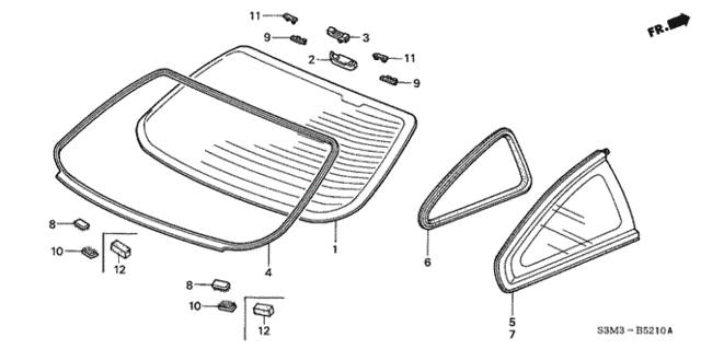 Rear Windshield - Quarter Window for 2001 Acura CL #0