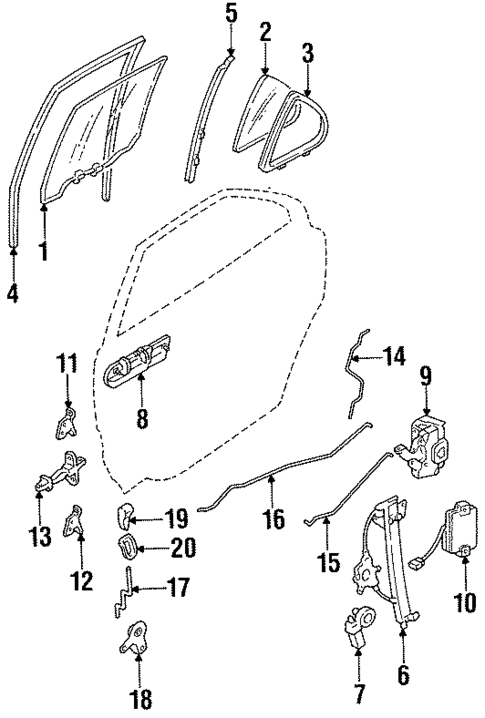 Glass - Rear Door for 1989 Nissan Maxima #0