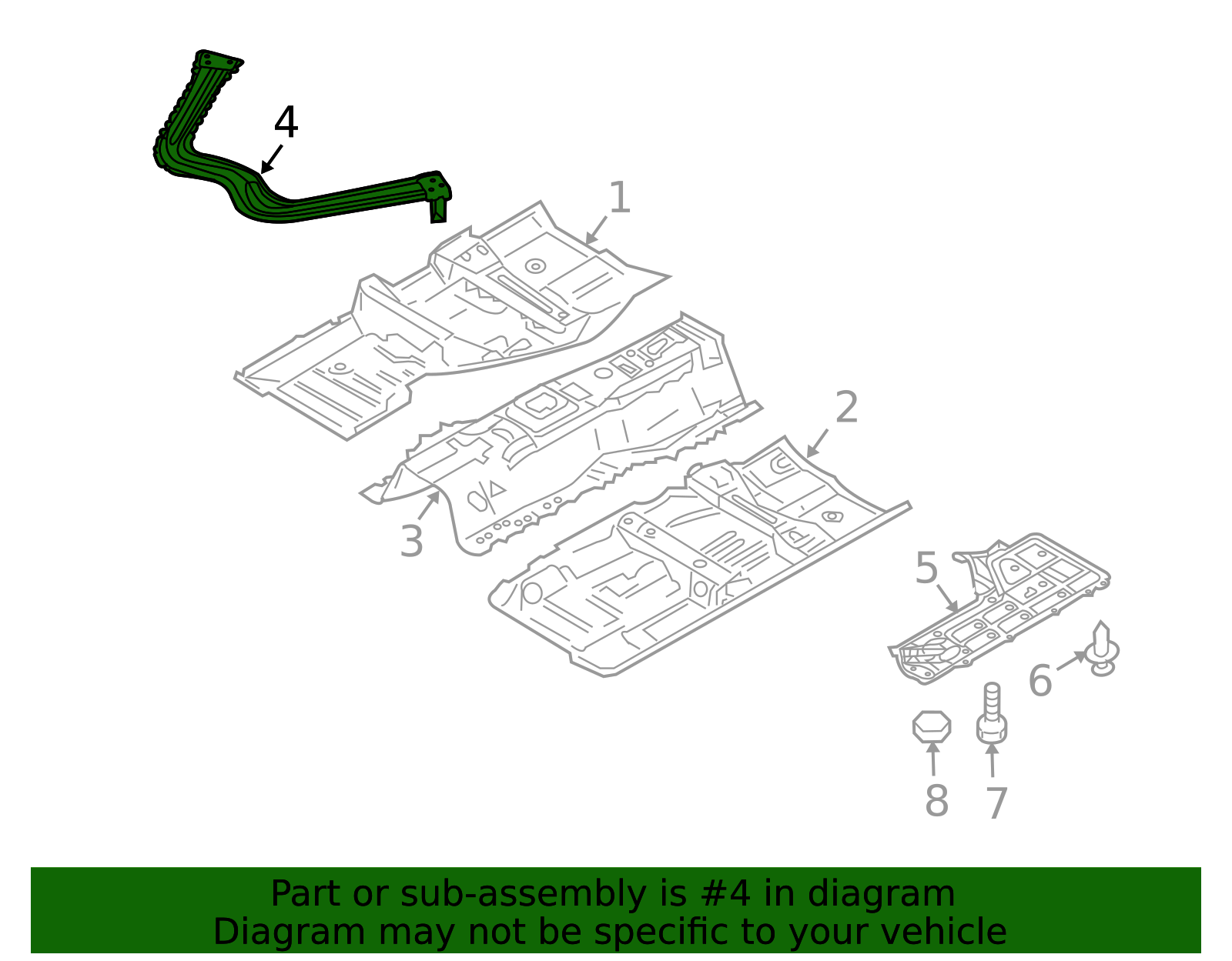 2009-2025 Nissan Floor Pan Reinforcement Bracket 74870-1EA0A | Nissan ...