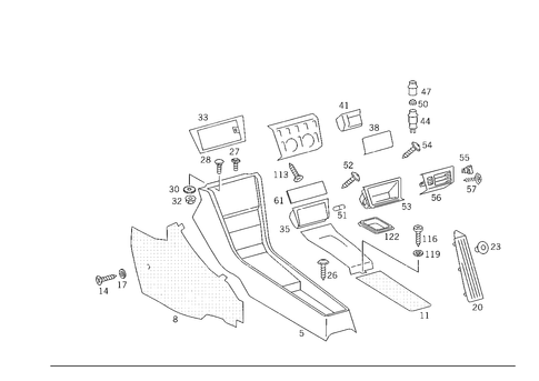 Housing with Tray, Ashtray, and Top Covering for 1988 Mercedes-Benz 300CE #0