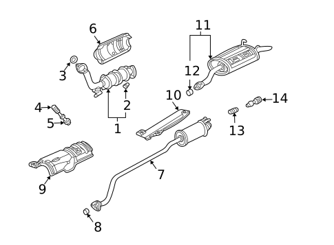 Exhaust Components for 2004 Honda Civic #1