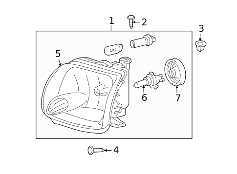 Headlamp Components for 2006 Toyota Tundra #1