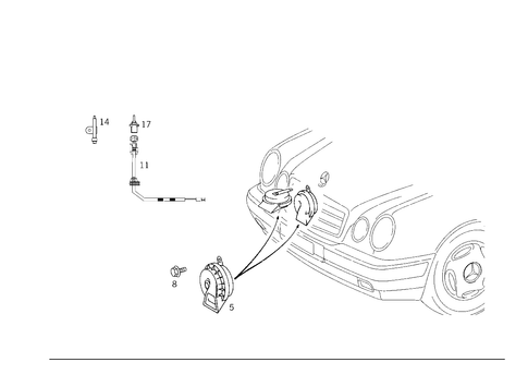 Horn and Outboard Temperature Indicator for 1998 Mercedes-Benz E430 #0