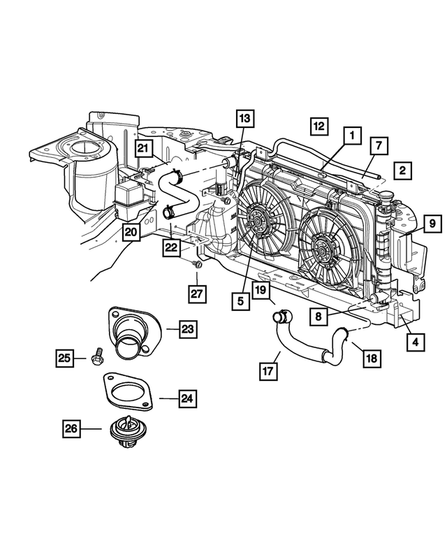4809225AH - Cooling: Engine Cooling Radiator for Mopar Image