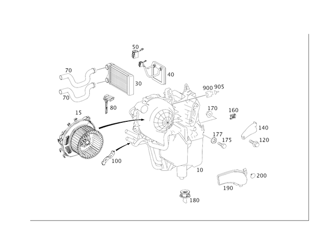 1648300261 - Heating and Ventilation: Parts Kit, Heat Exchanger for Mercedes-Benz: GL320, GL550, R320, R350, R500 Image image