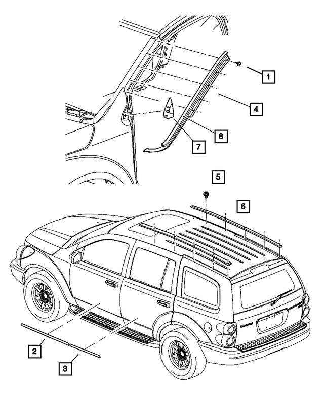 5JN54GW7AD - Exterior Ornamentation: Front Door Molding, Right for Mopar Image