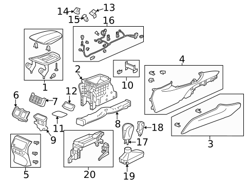 Center Console for 2019 Acura TLX #0