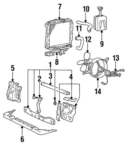 Radiator Support for 1986 Dodge Colt #0