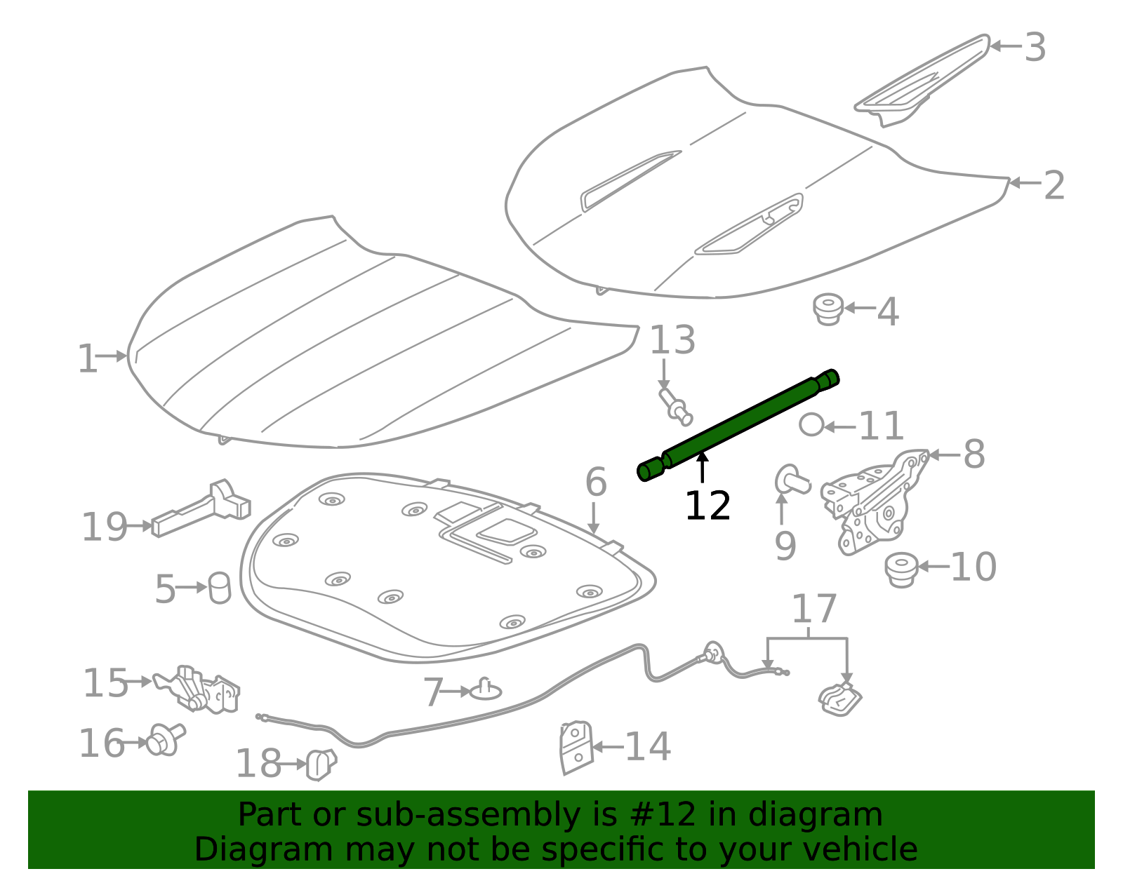 2016-2018 Chevrolet Camaro Hood Strut 23155754 | OEM Parts Online