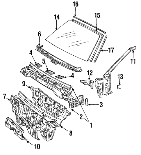 Glass - Windshield for 1991 Lexus ES250 #0