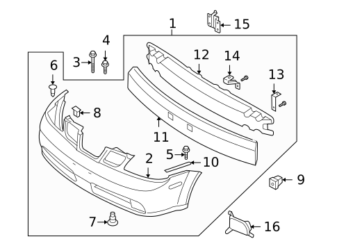 Bumper & Components - Front for 2005 Suzuki Reno #0