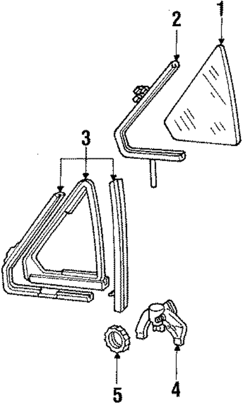 Vent Glass & Hardware for 1986 Ford LTD #0