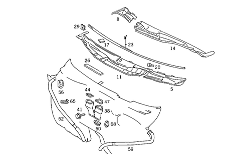 Water Baffle with Intake Shell for 1992 Mercedes-Benz 300 SE #0