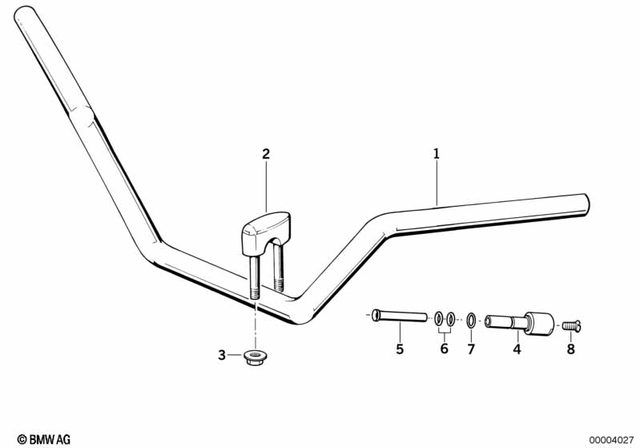 32712313247 - Steering: Handlebar, Raised, Heated Grip, Chrome -  for BMW-Motorrad Image