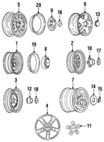9591885 - Suspension: Wheel, Standard for Chevrolet: S10, S10 Blazer | GMC: Jimmy S15, S15 Image
