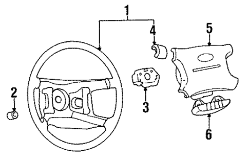 Steering Wheel & Trim for 1996 Hyundai Sonata #0