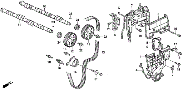 Camshaft - Timing Belt Cover for 1999 Acura Integra #0