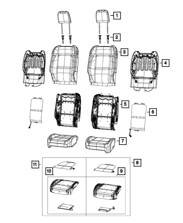 6PW34TX7AH - Interior Trim: Front Seat Back Cover, Right for Mopar Image