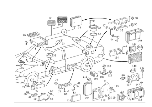 Radio Set, Remote Control, Amplifier, CD-Player, Loudspeaker for 1993 Mercedes-Benz 400SEL #1