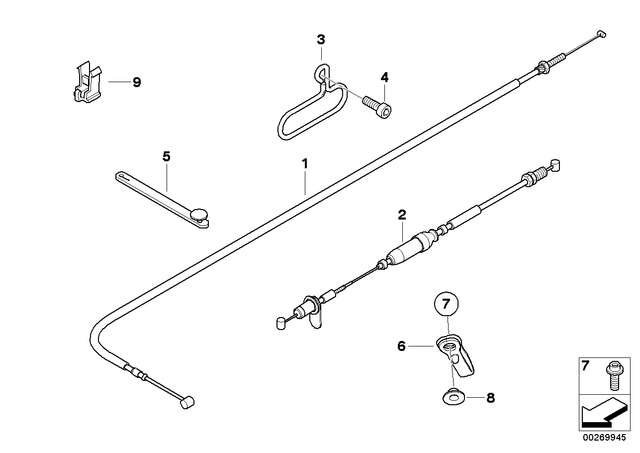 32738535165 - Steering: Clutch Cable -  for BMW-Motorrad Image