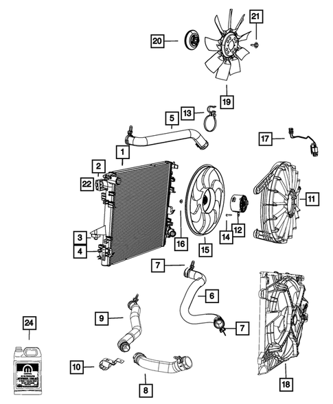 Radiator and Related Parts; Charge Air Cooler for 2016 Jeep Wrangler #3