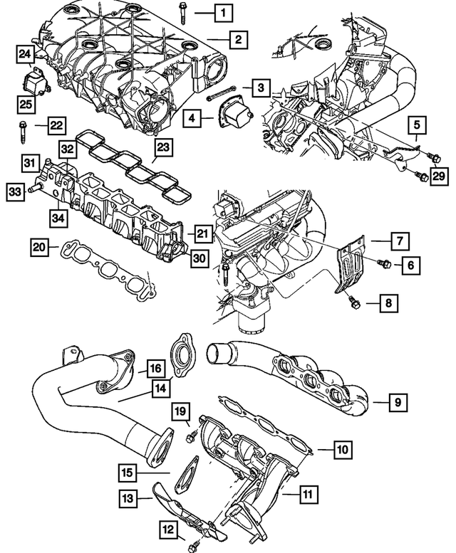 « 4648912AD –  : Collecteur D`échappement Element De Liaison pour Mopar Image »