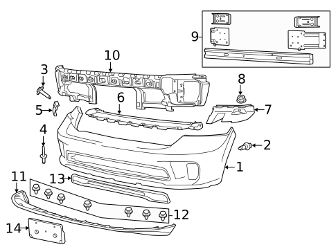 Bumper & Components - Front for 2013 Ram 1500 #1