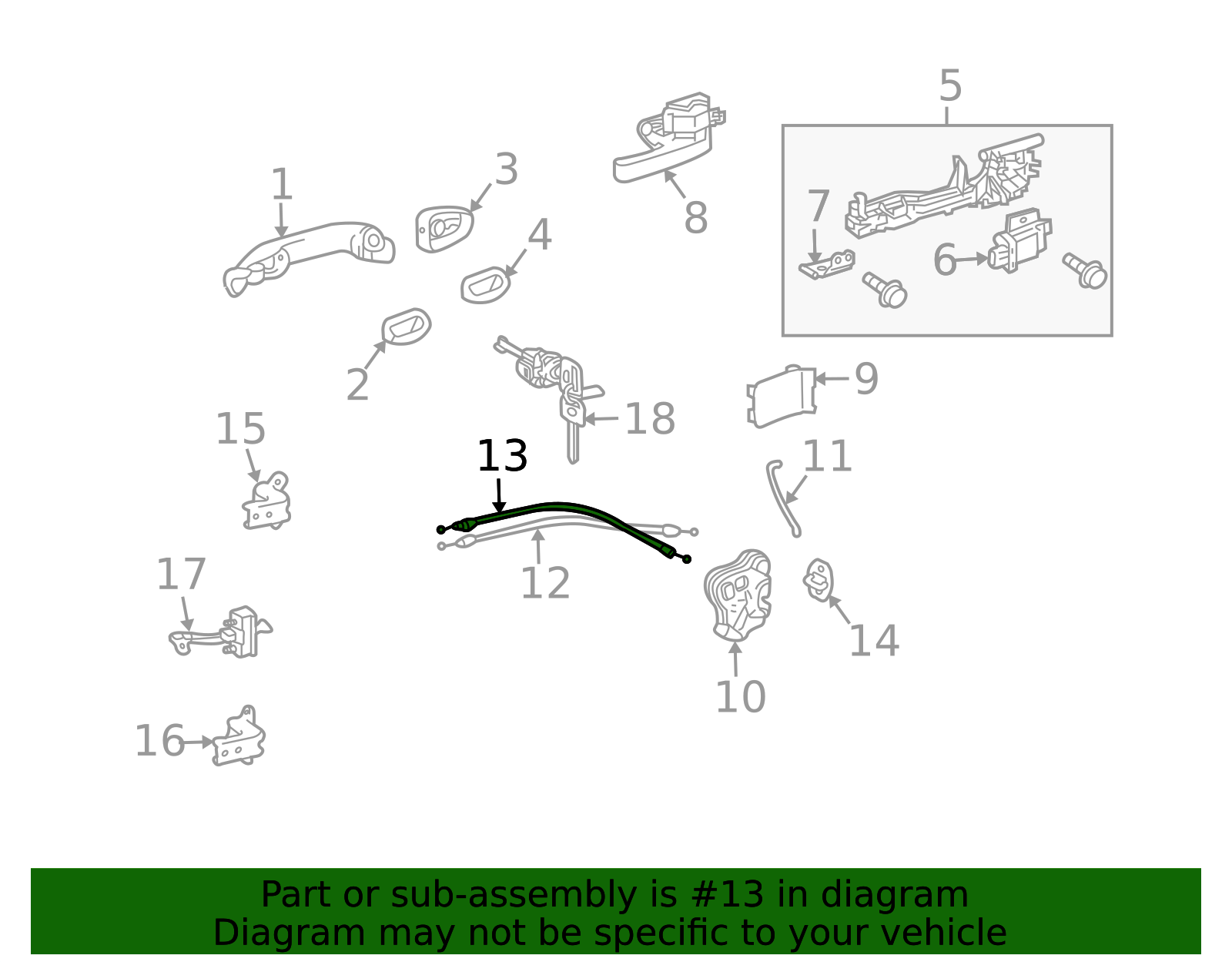 2008-2021 Toyota Land Cruiser Lock Cable 69750-60030 | American Toyota ...