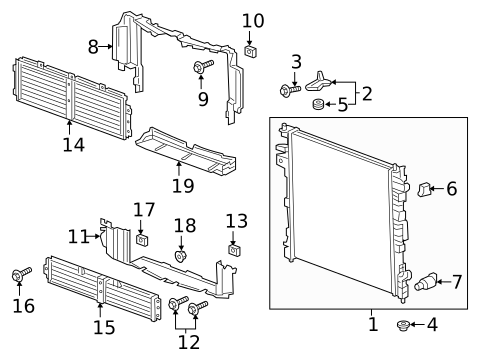 Radiator & Components for 2021 Buick Enclave #1