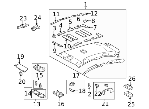 Interior Trim - Roof for 2011 Toyota Yaris #0
