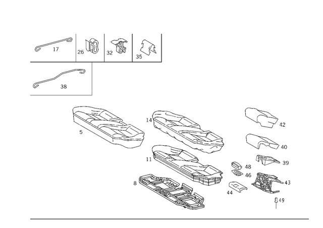 2029204521 - Rear Seat Bench: Seat Cushion for Mercedes-Benz: C220, C230 Image image