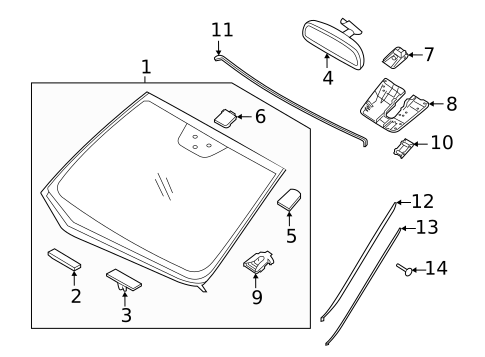 Glass - Windshield for 2019 Hyundai Elantra GT #0