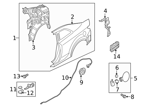 Quarter Panel & Components for 2012 Kia Forte Koup #0