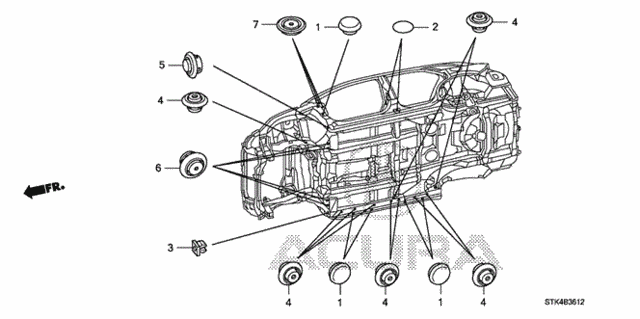 Grommet (Lower) for 2009 Acura RDX #0