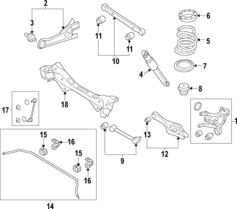 Rear Suspension for 2017 Hyundai Santa Fe #2