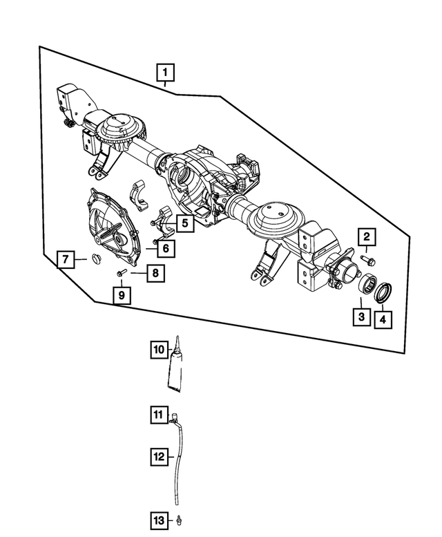 68003634AB - Rear Axle; Corporate 210 MM; Differential and Drive Line: Rear Axle Housing for Mopar Image