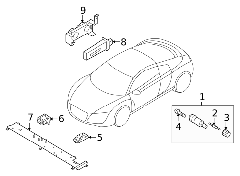 Tire Pressure Monitor Components for 2008 Audi R8 #0