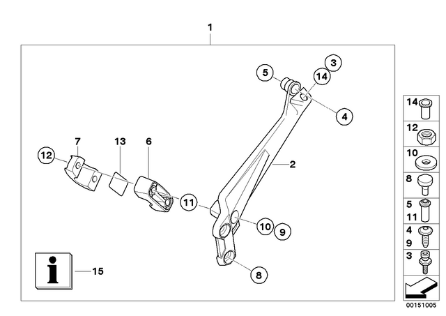 46547684693 - : Pipe Clamp, Top for BMW-Motorrad Image