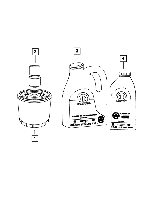 68518203AA - 4.7L Gas; Engine: 5w20 Engine Oil for Mopar Image