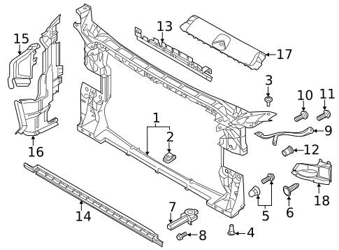 Radiator Support for 2023 Audi A5 Quattro #0