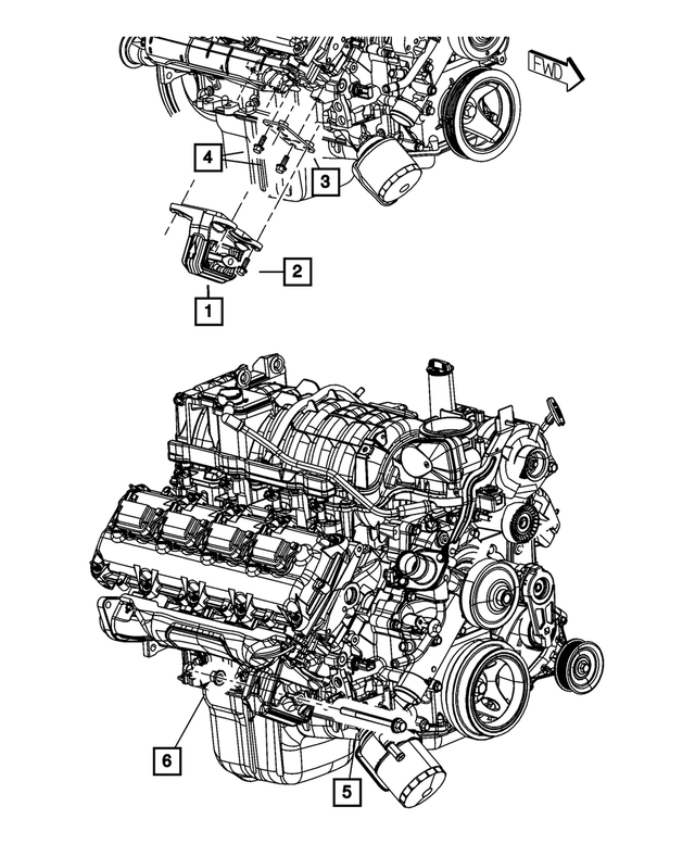 68137447AA - 6.4L Gas; Engine: Engine Mount Insulator, Right Side for Mopar Image image