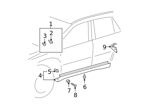 Exterior Trim - Pillars for 2004 Lexus RX330 #0