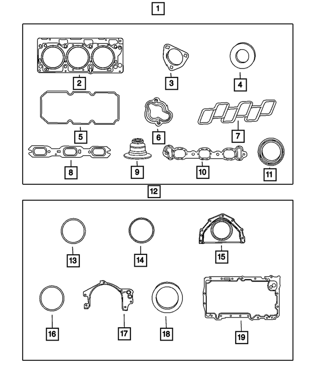 5139560AG - Engine 3.5L Six Cylinder: Engine Upper Gasket Package for Mopar Image