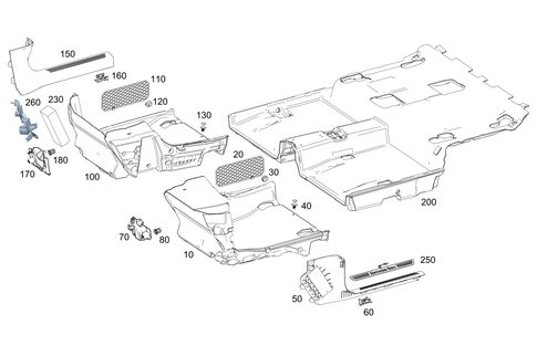 Front Panel Pillar Panelling, Lining on Floor and Footrest for 2021 Mercedes-Benz GLB35 AMG #0