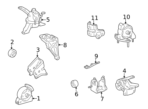 Engine & Trans Mounting for 2000 Toyota Corolla #0
