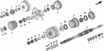 23411P5H000 - Transmission - Automatic: GEAR, MAINSHAFT LOW for Acura Image
