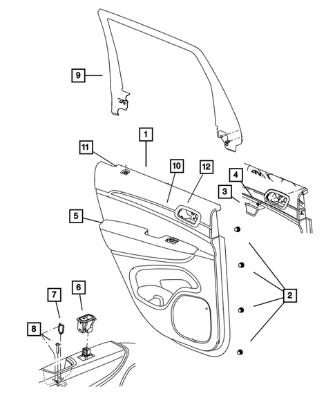 Door Trim Panels-Front and Rear for 2014 Jeep Grand Cherokee #1